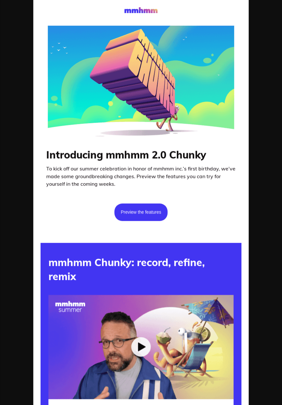 exemplo de e-mail de lançamento de produto do mmhmm