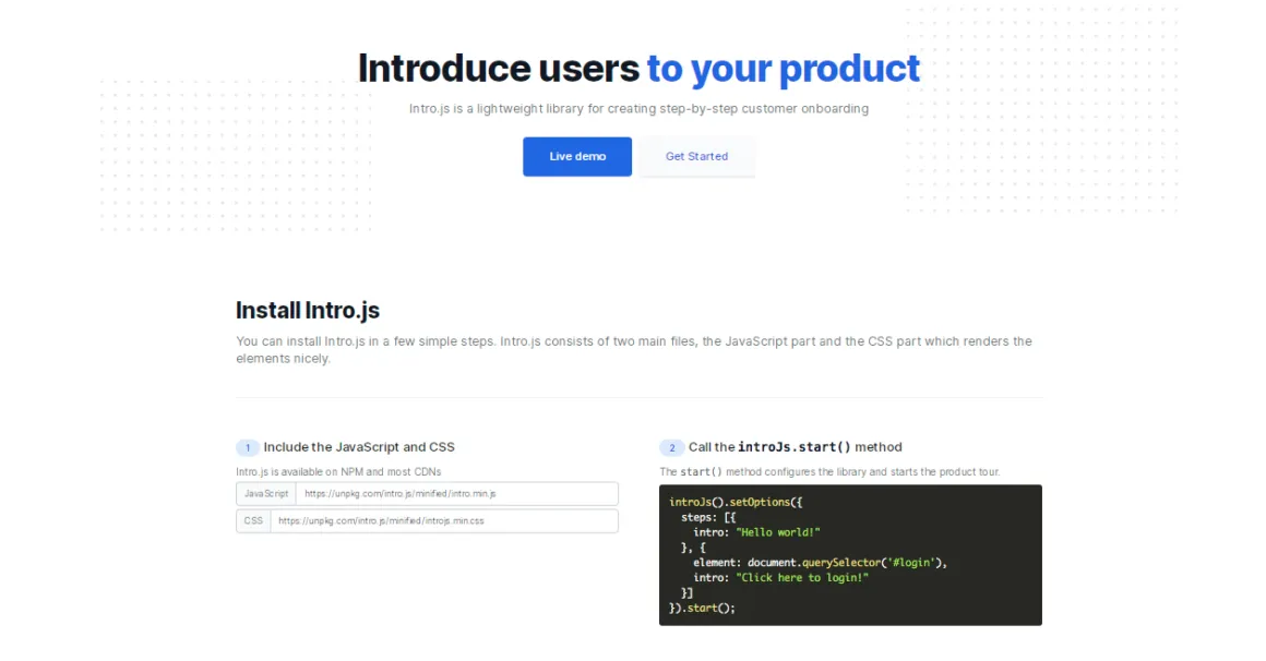 Intro.js sitio web