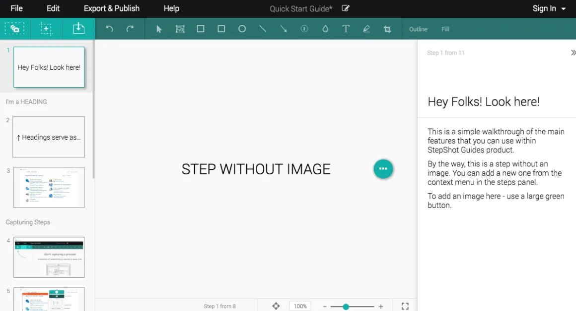 painel do stepshot