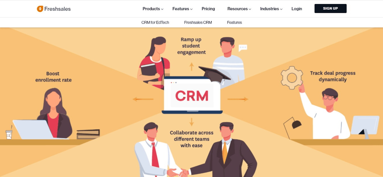 onboarding de estudantes com freshsales crm