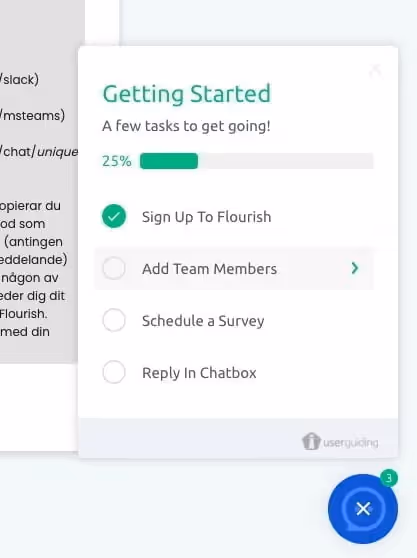 checklist del tour de producto de flourish