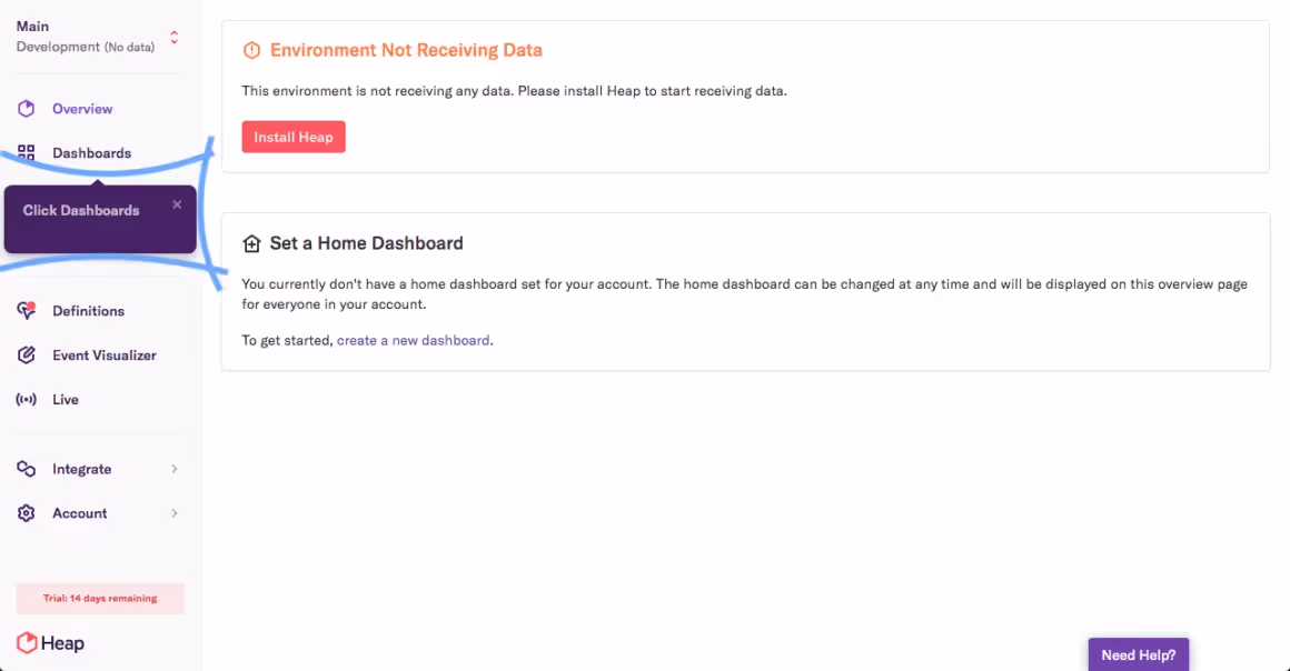 pasos adicionales del tour de producto de heap