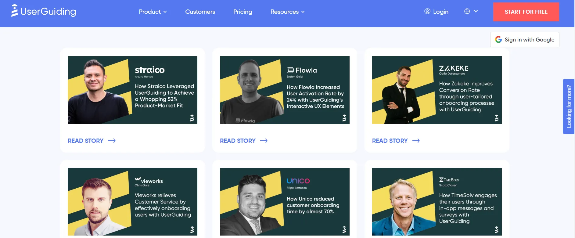 UserGuiding's case studies.