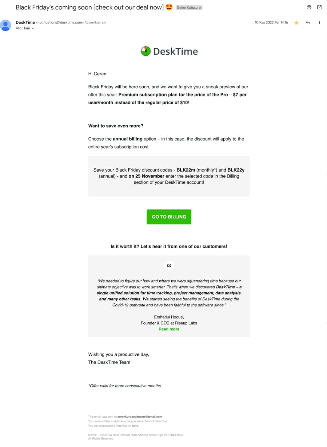 product announcement email examples desktime