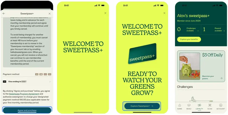 Sweetpass' page for upsell