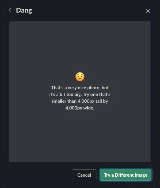 Error message