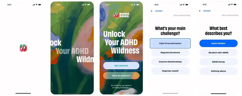 Numo's mobile onboarding