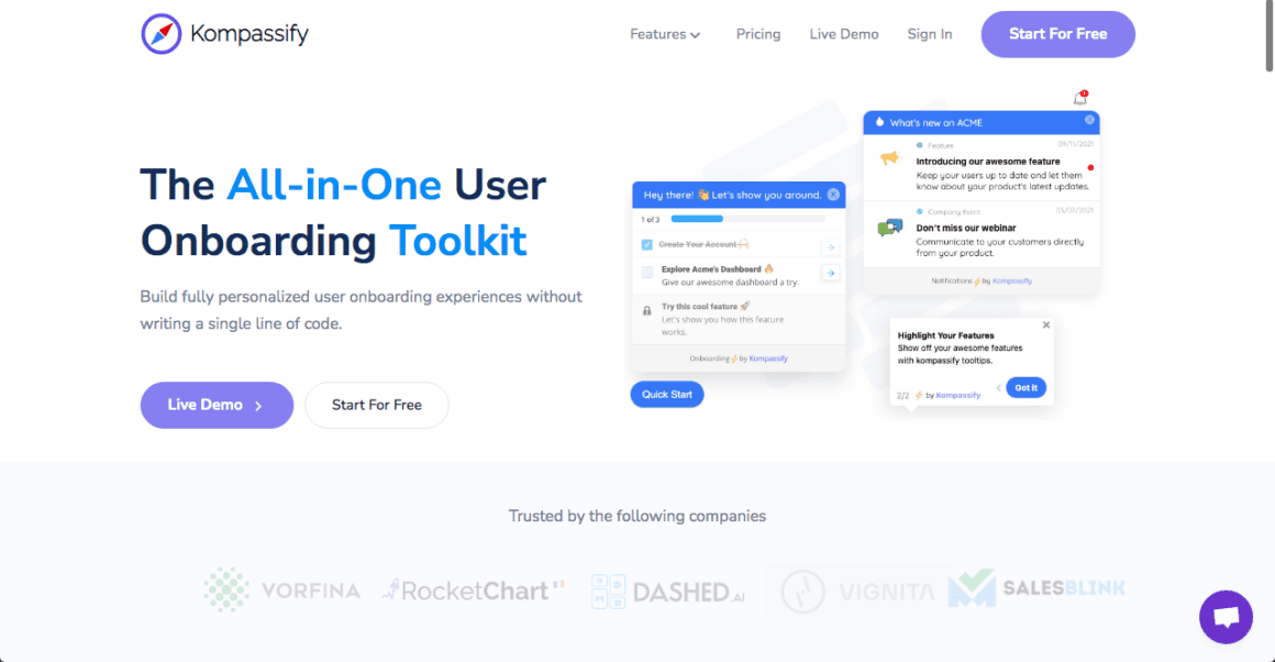 kompassify interface