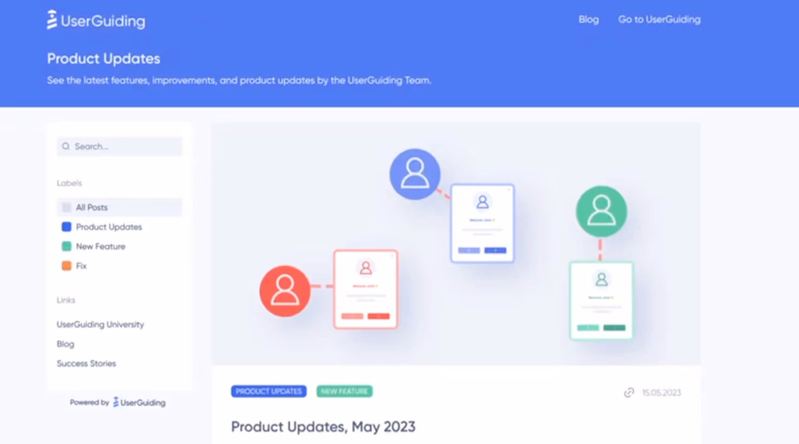 UserGuiding's new changelog feature