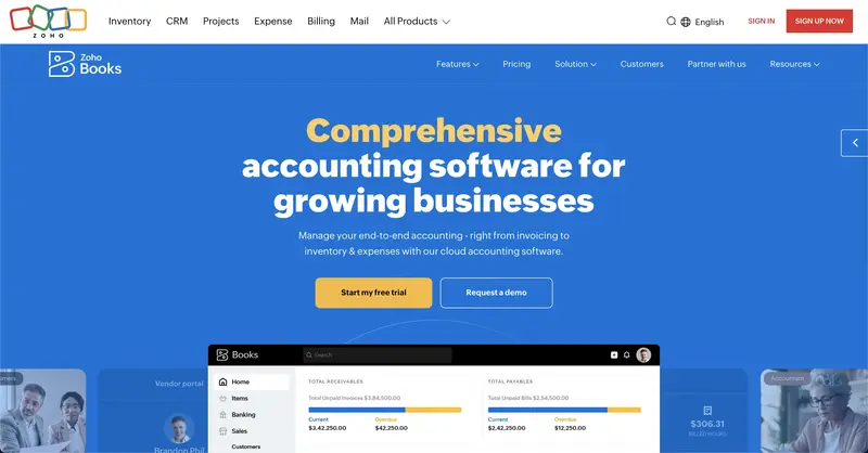 fintech onboarding zoho books site