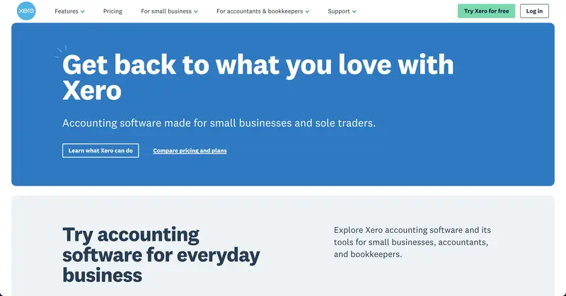 fintech onboarding site xero