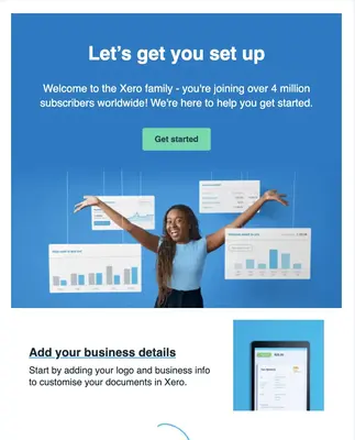 fintech onboarding xero e-mail