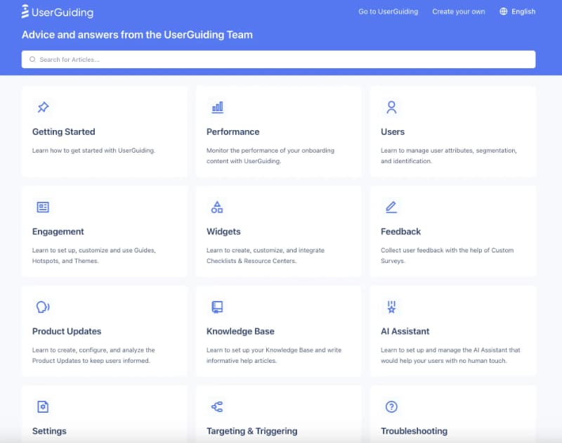 Base de conhecimento da UserGuiding