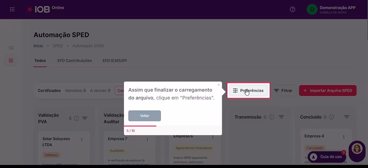 exemplo de guia da IOB