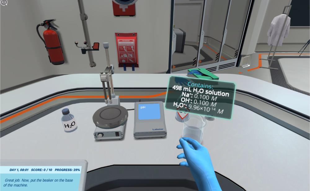 Executando um experimento virtual com Labster