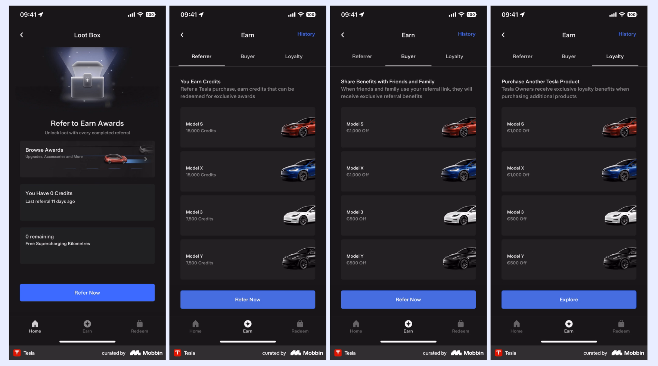 Programa de fidelidade do aplicativo Tesla