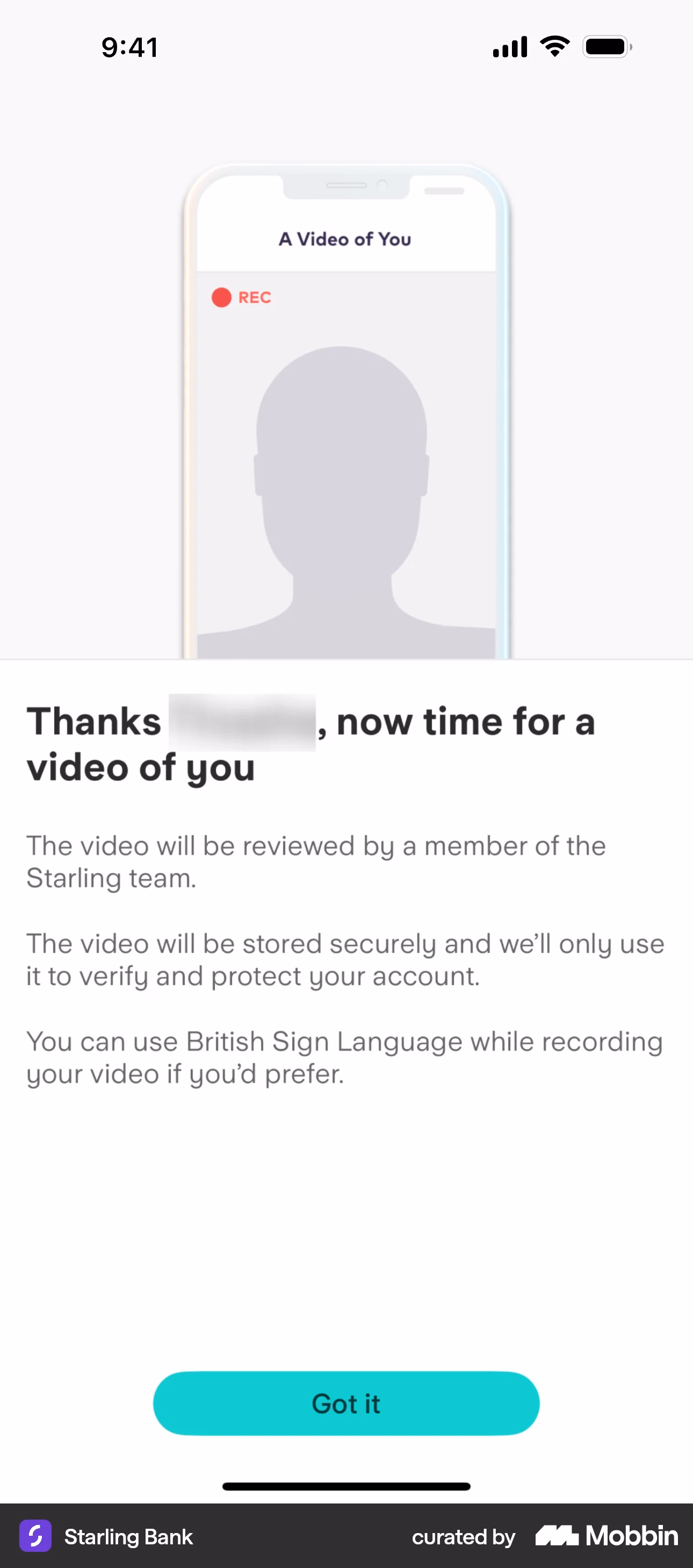 Verificação de reconhecimento facial do Starling Bank para eliminar o risco de fraude