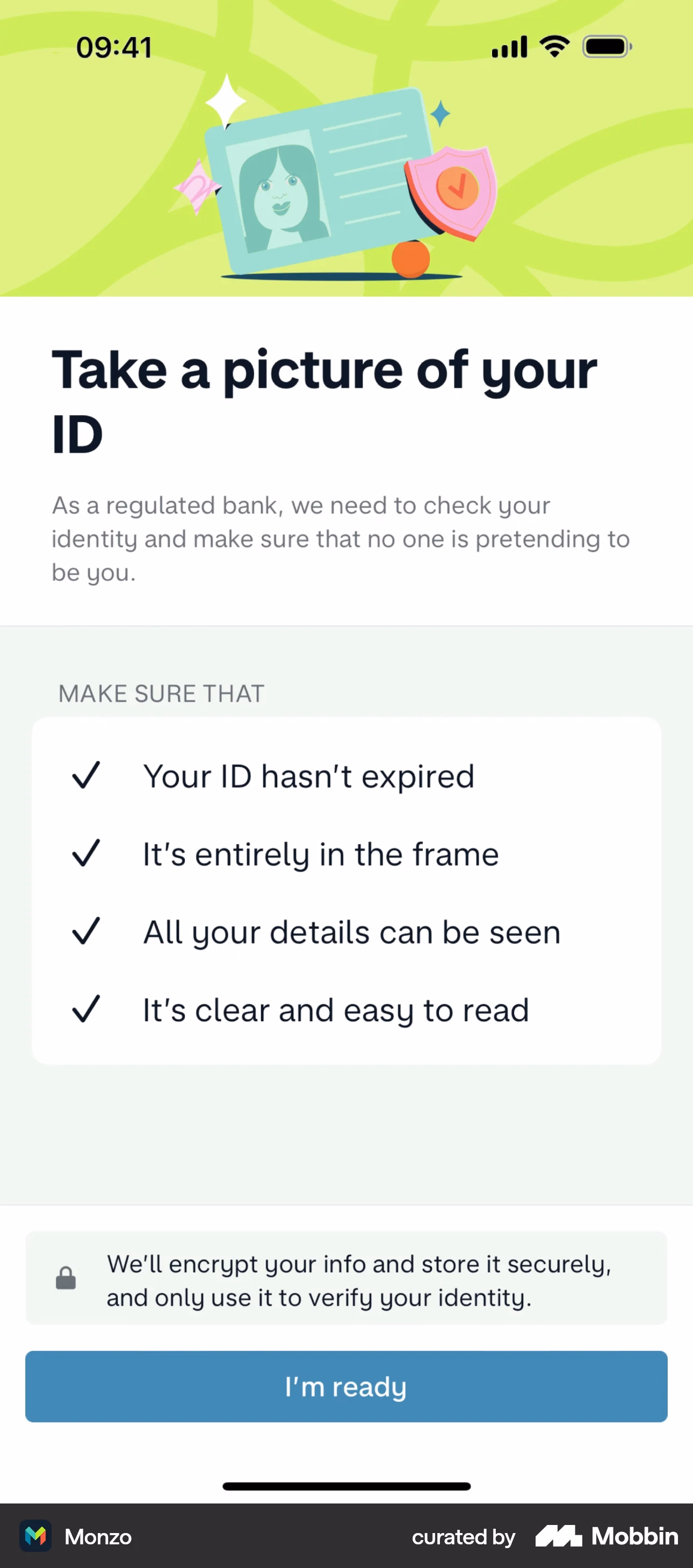 Verificação de identidade do Monzo
