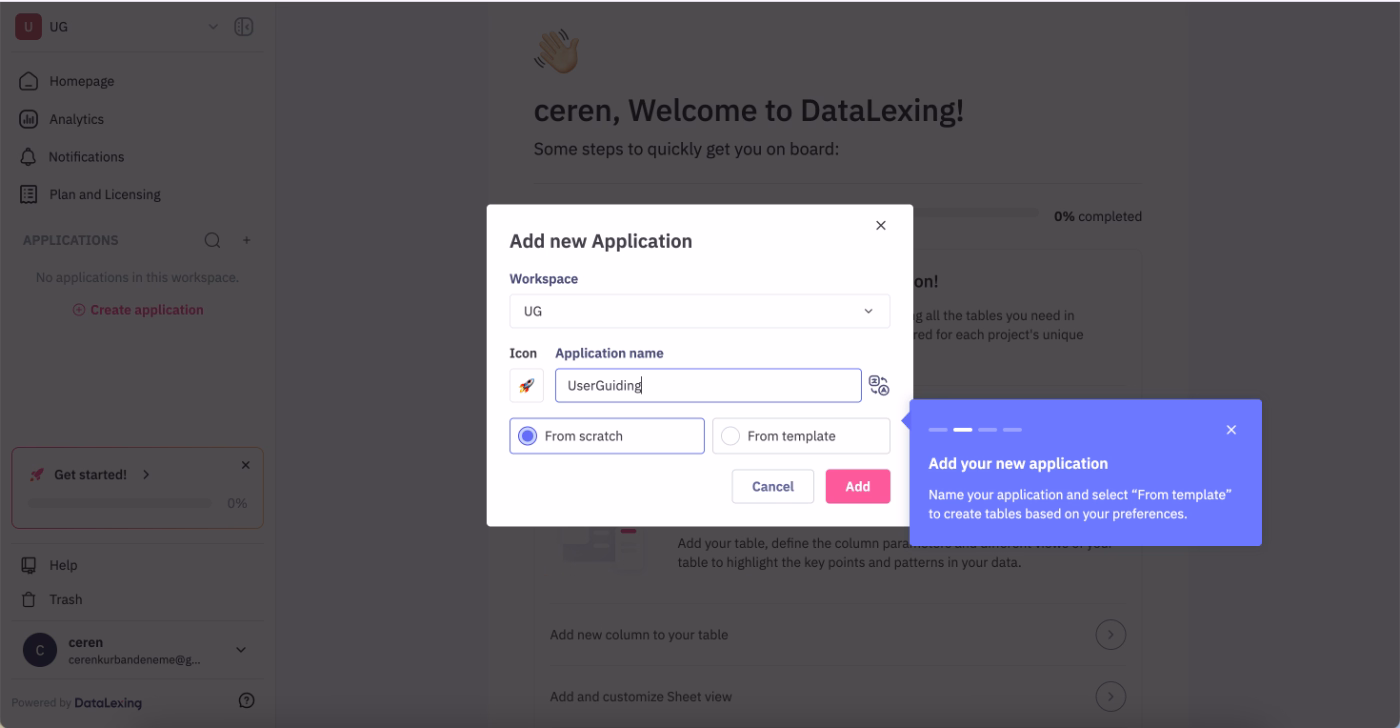 An example step from DataLexing’s interactive tutorial.