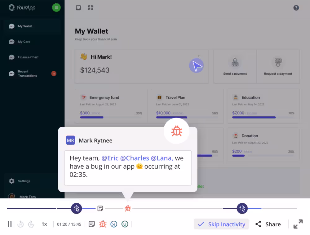 Session replay in Userpilot