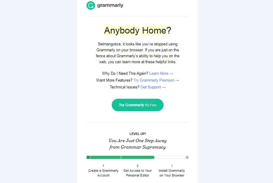grammarly onboarding good ux email