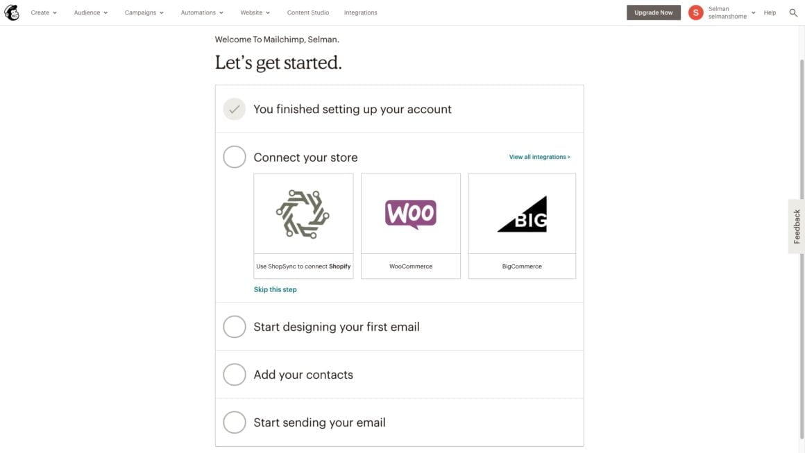 saas onboarding examples mailchimp 4