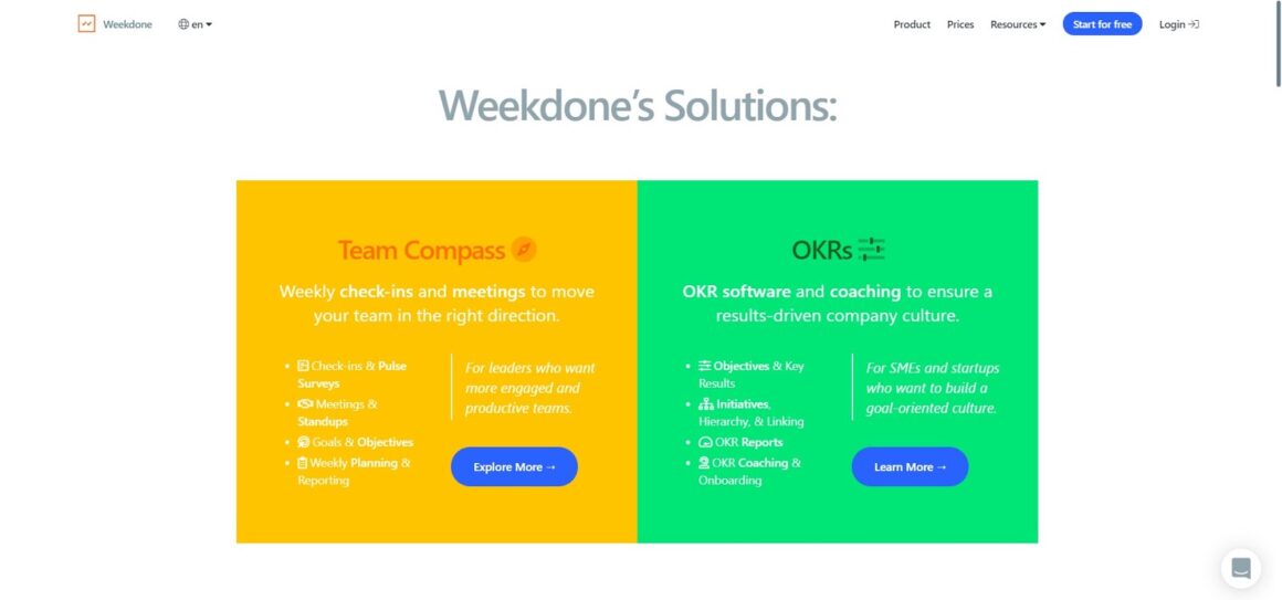 project management tool - Weekdone's solutions