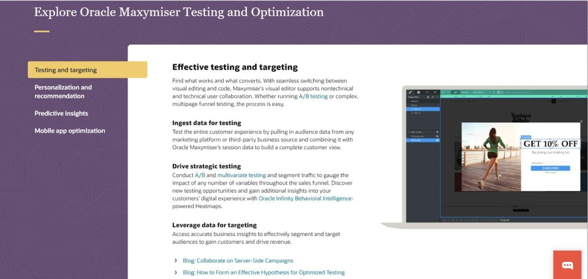 A/B Testing Tools Oracle Maxymiser