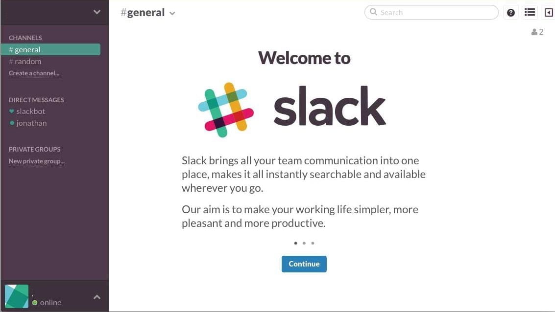 Slack welcome module