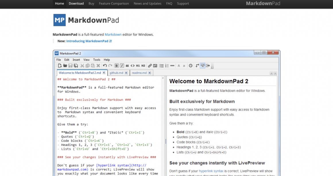 MardownPad software documentation tool