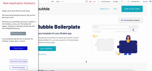 bubble user onboarding example