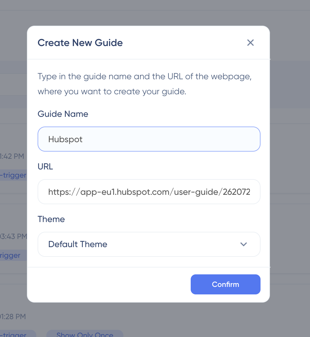userguiding crm onboarding