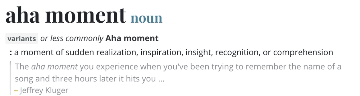 aha moment definition