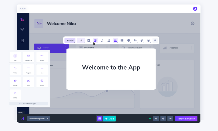 Appcues interactive onboarding extension