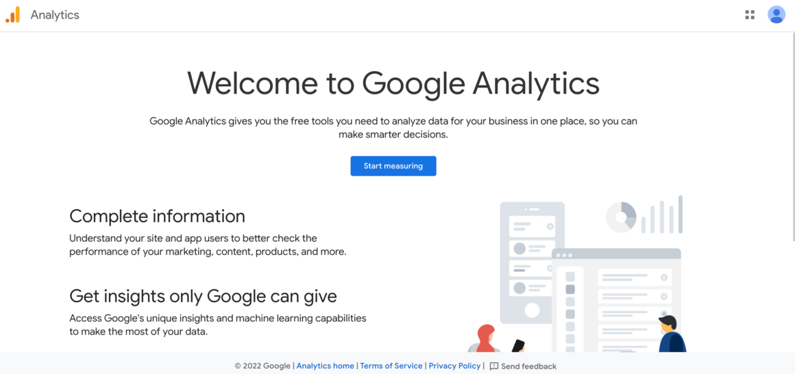 google analytics welcome page